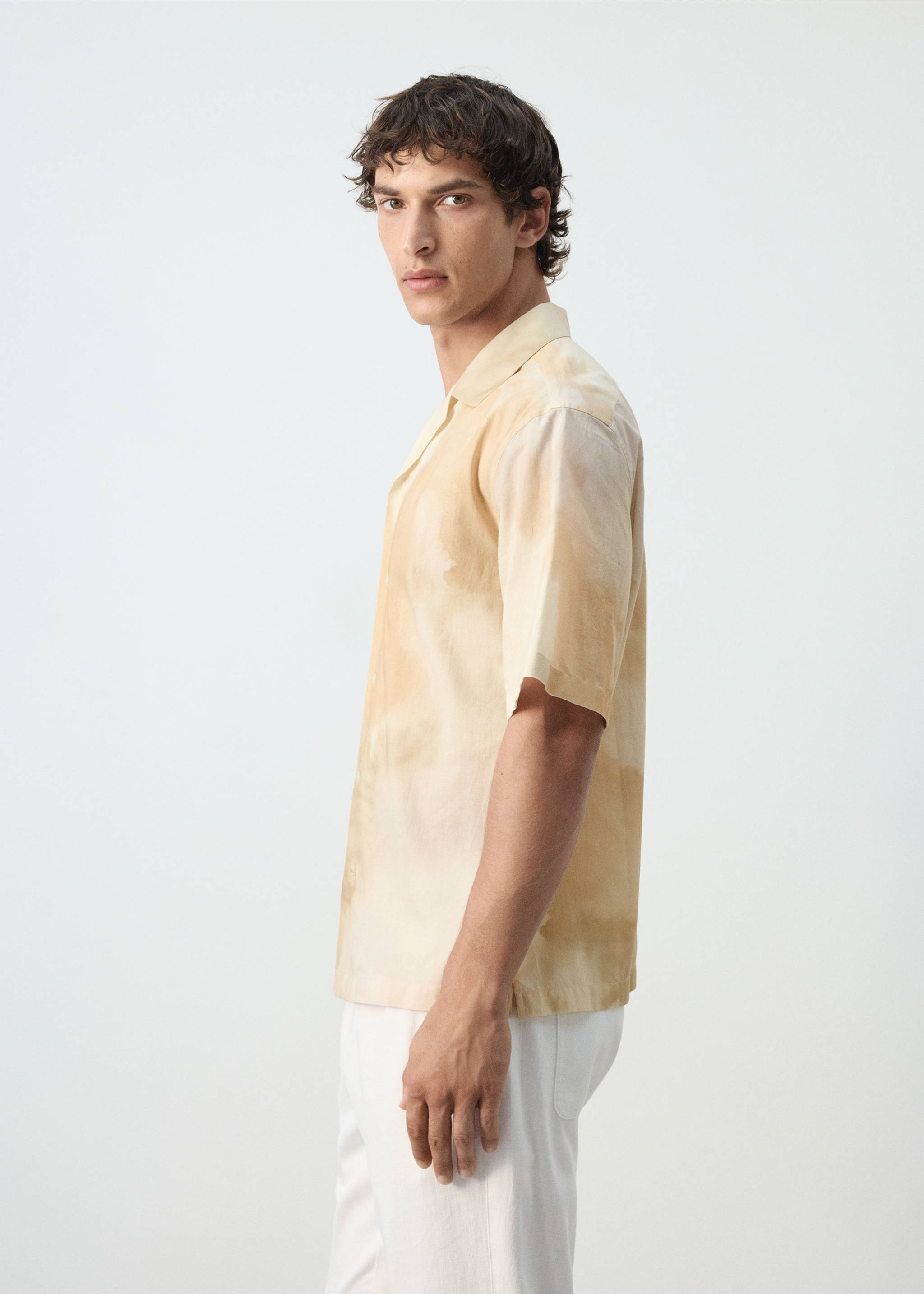 Chemise imprimée 100 % coton - Détail de l'article 2, Vanille. Ref: 37061458-00.