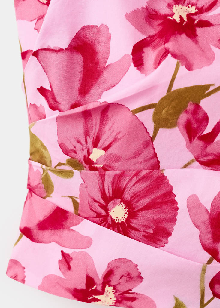 Floral halter neck top — Pink