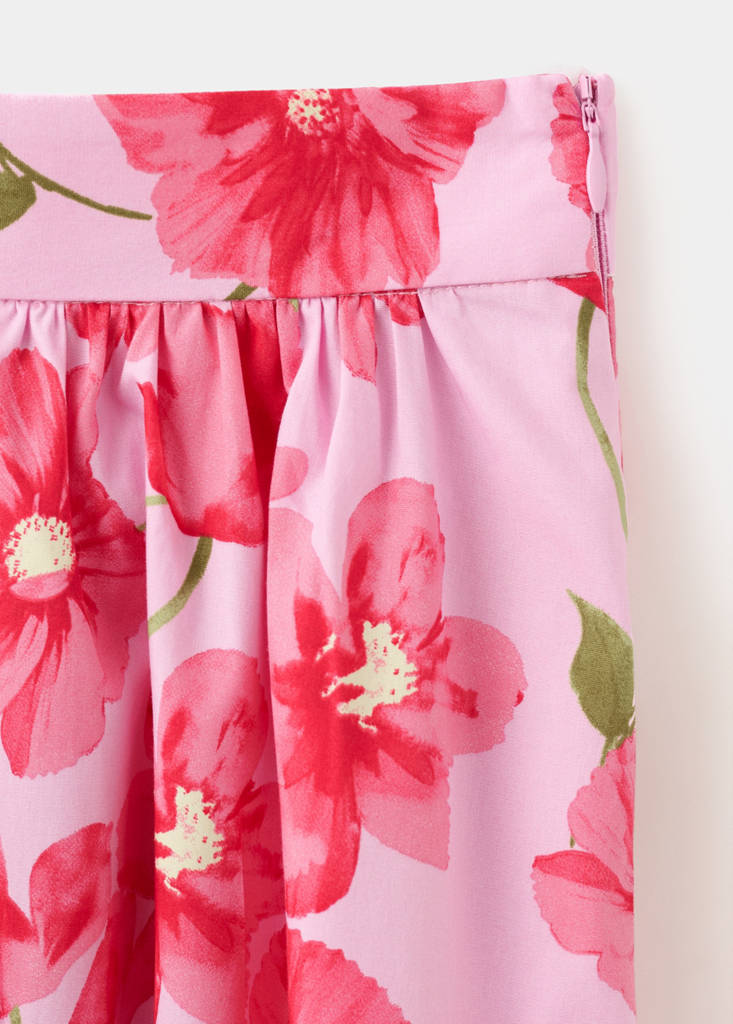 Midi skirt 100% cotton — Pink