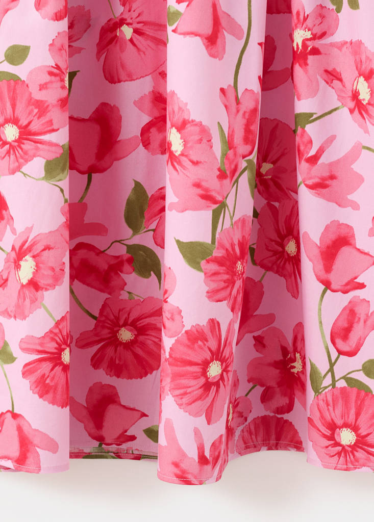 Midi skirt 100% cotton — Pink
