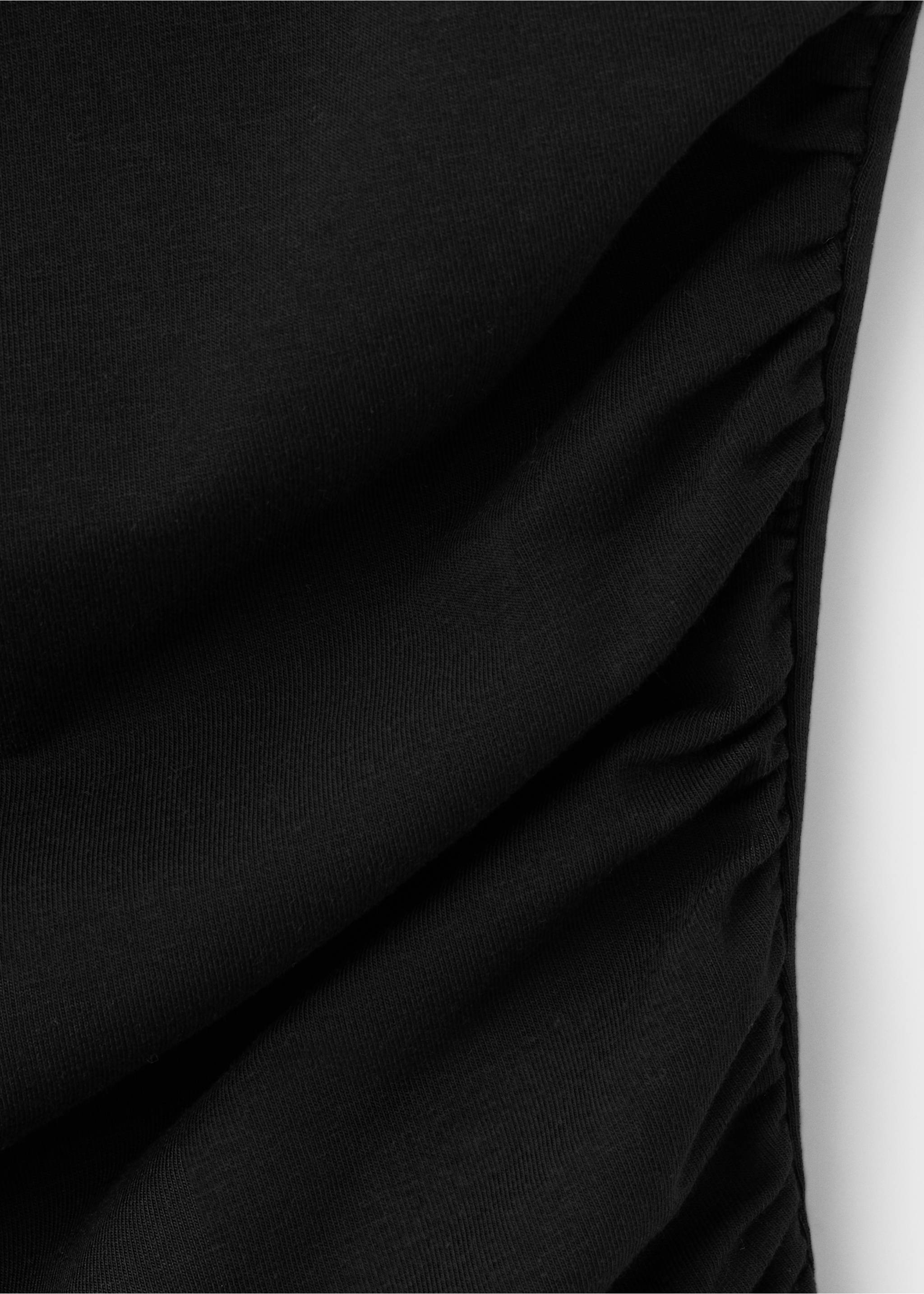 Draped cotton top - Details of the article 8, Black. Ref: 37061465-00.