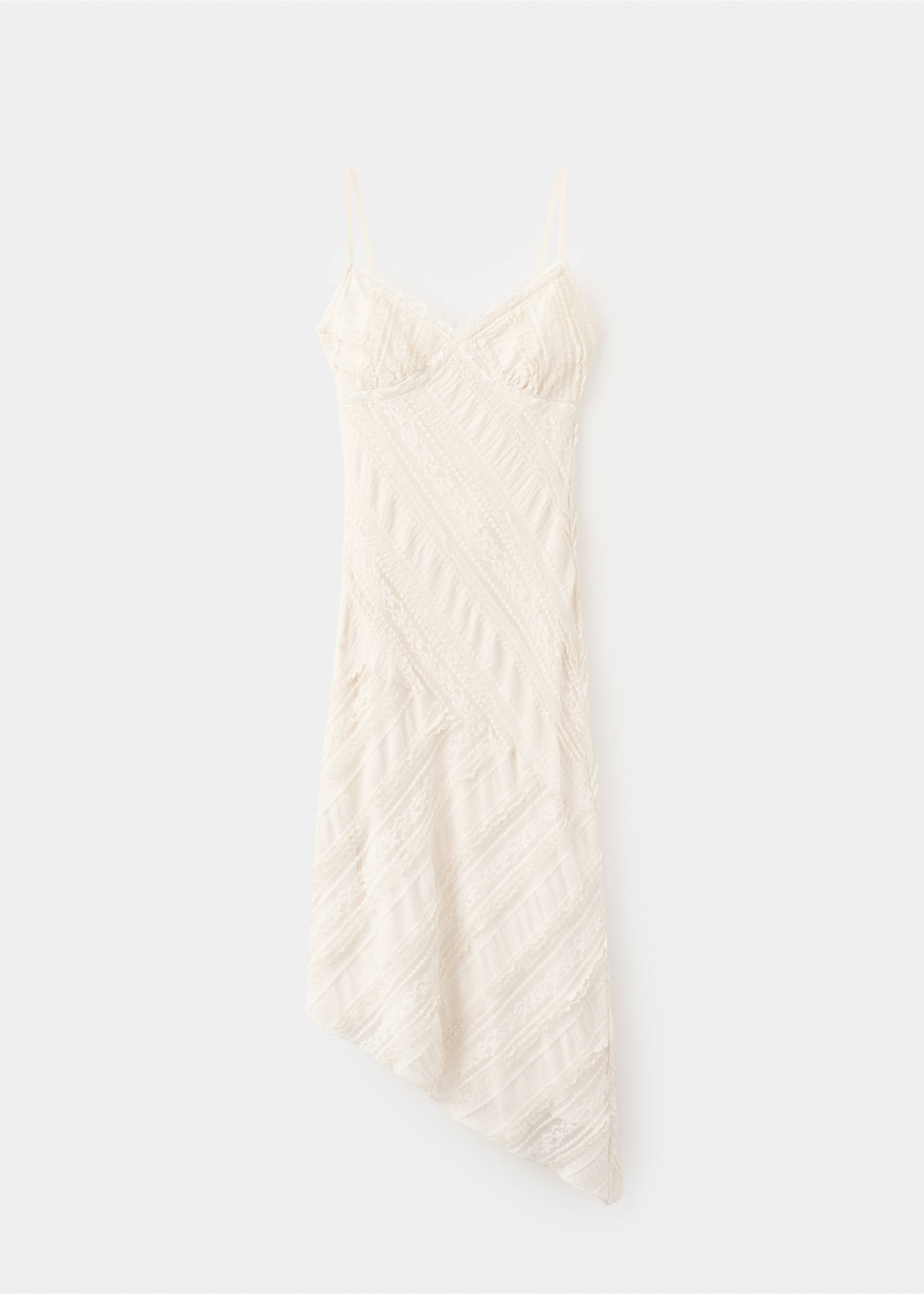 Asymmetrical lace dress - Изделие без модели, Ванильный. Ref: 37061466-00.