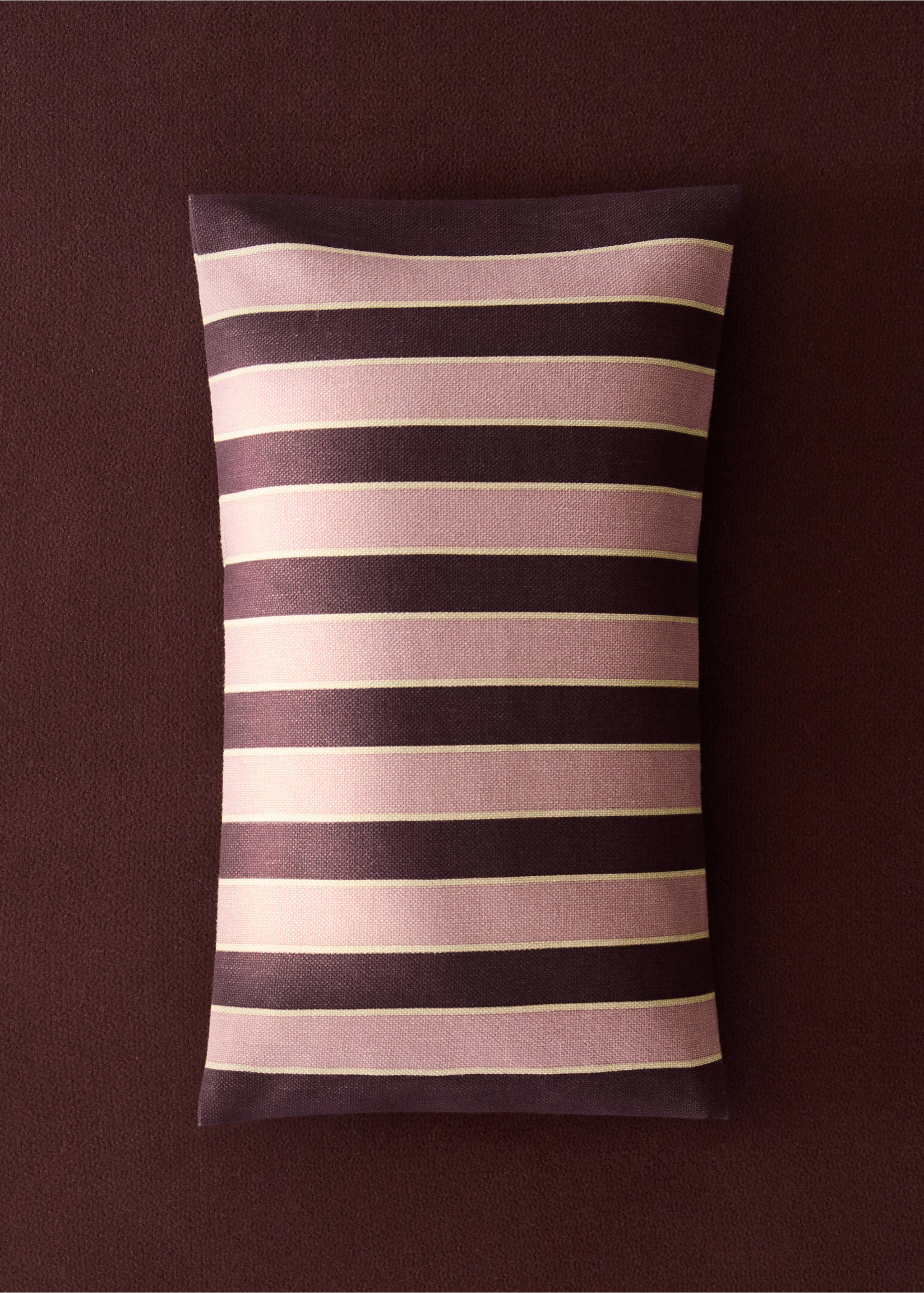 Cotton cushion cover with printed stripes 30x50 cm - General plane, Dark Red. Ref: 37061467-00.