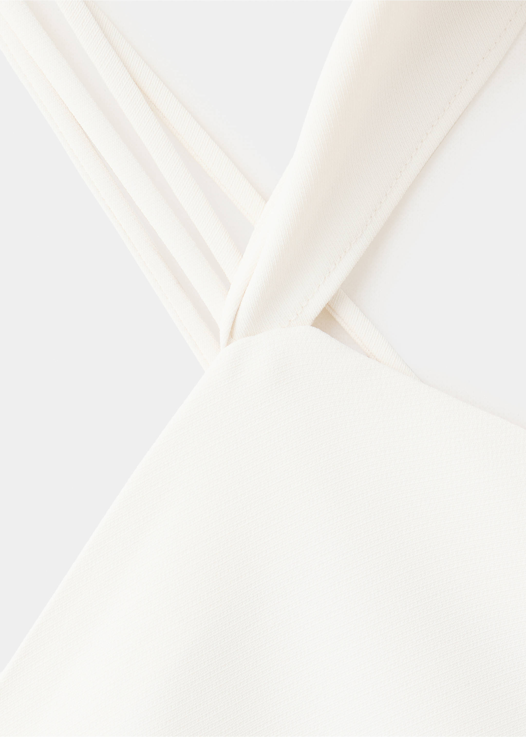 Asymmetrical dress with scarf - Details of the article 8, Ecru. Ref: 37061468-00.