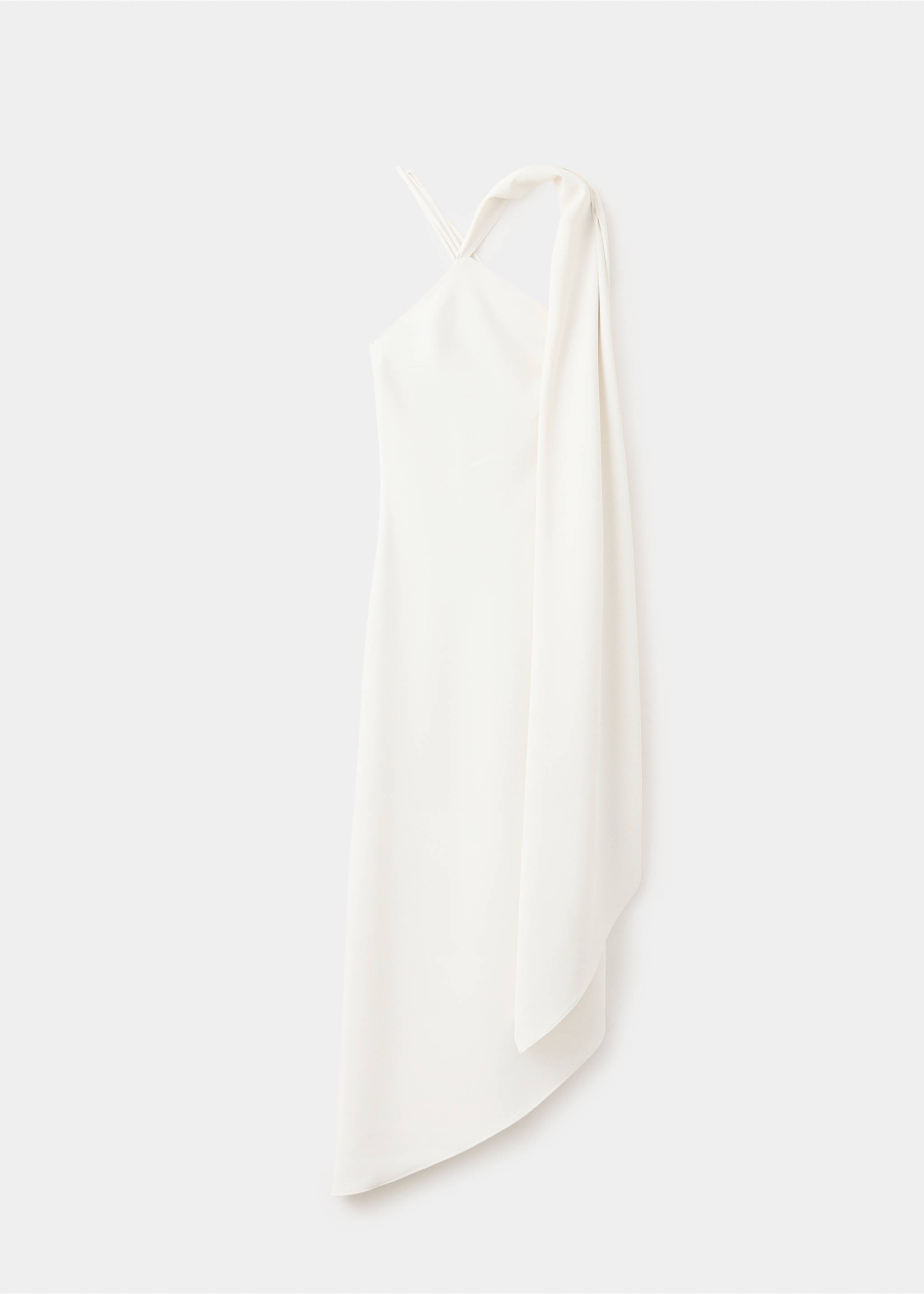 Asymmetrical dress with scarf - Article without model, Ecru. Ref: 37061468-00.