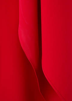 Asymmetrical dress with scarf — Red 6