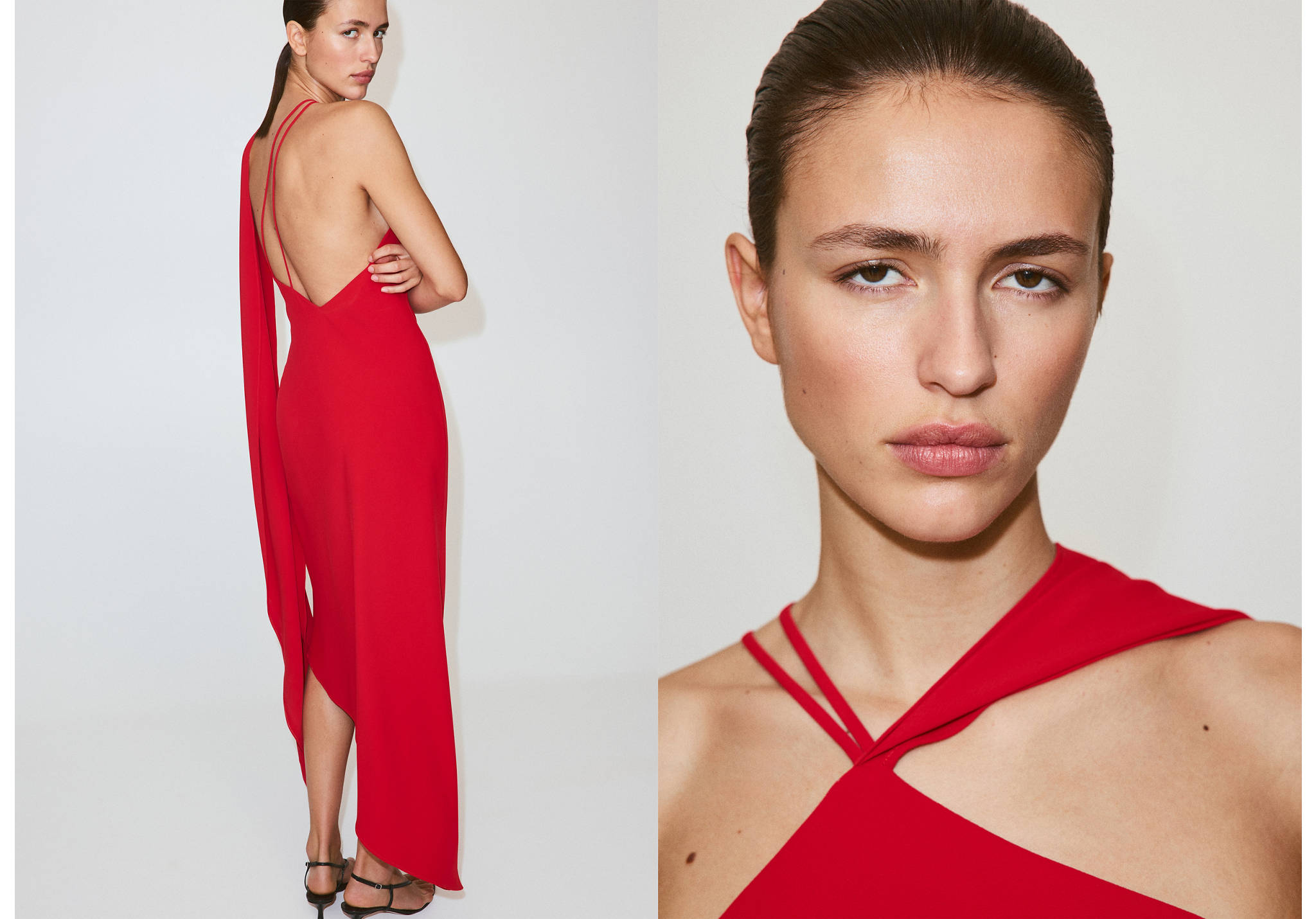 Asymmetrical dress with scarf - Panoramic plane