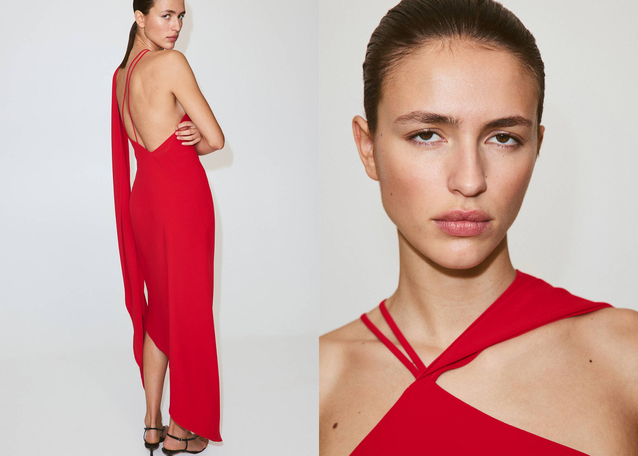 Asymmetrical dress with scarf - Panoramic plane