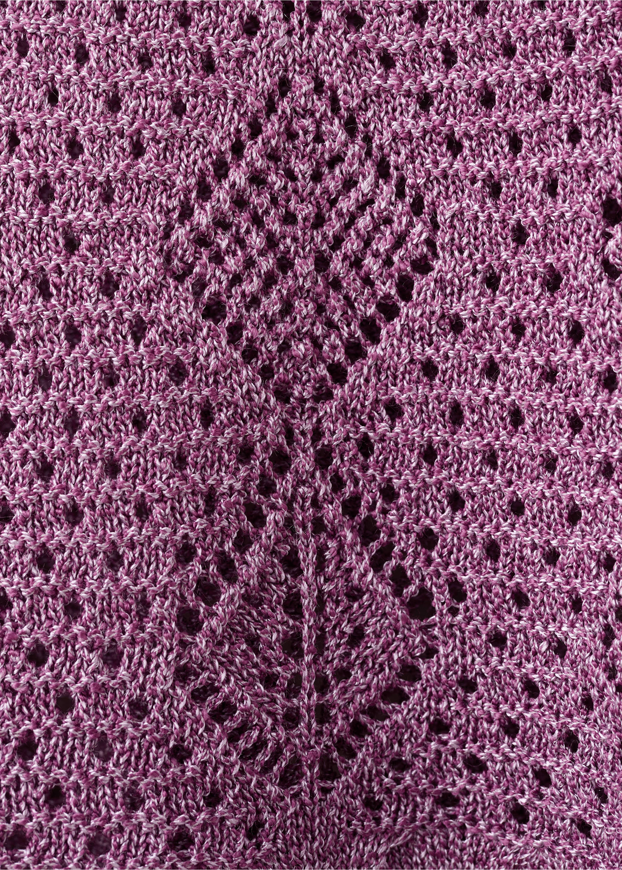 Crochet lurex top with scalloped ruffle - Details of the article 0, Purple. Ref: 37061470-00.