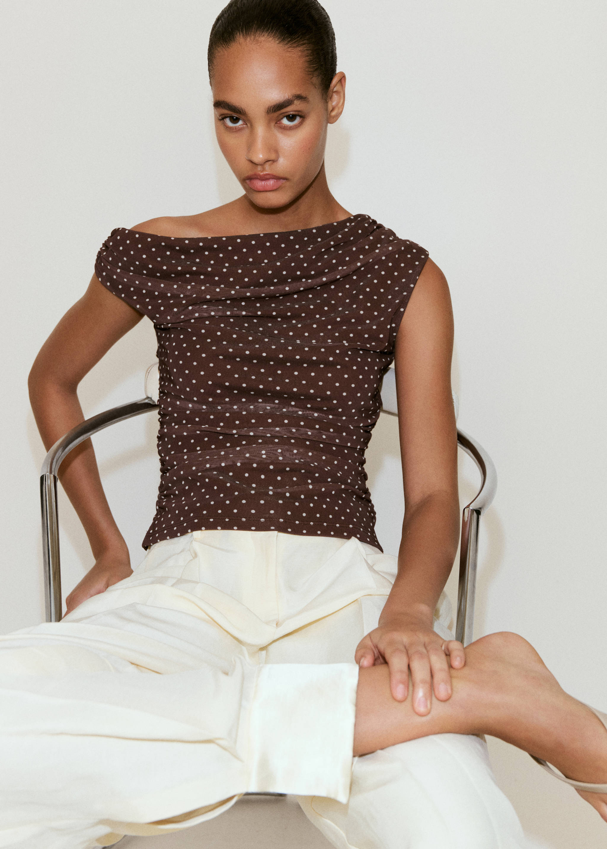 Asymmetric polka dot top - Medium plane