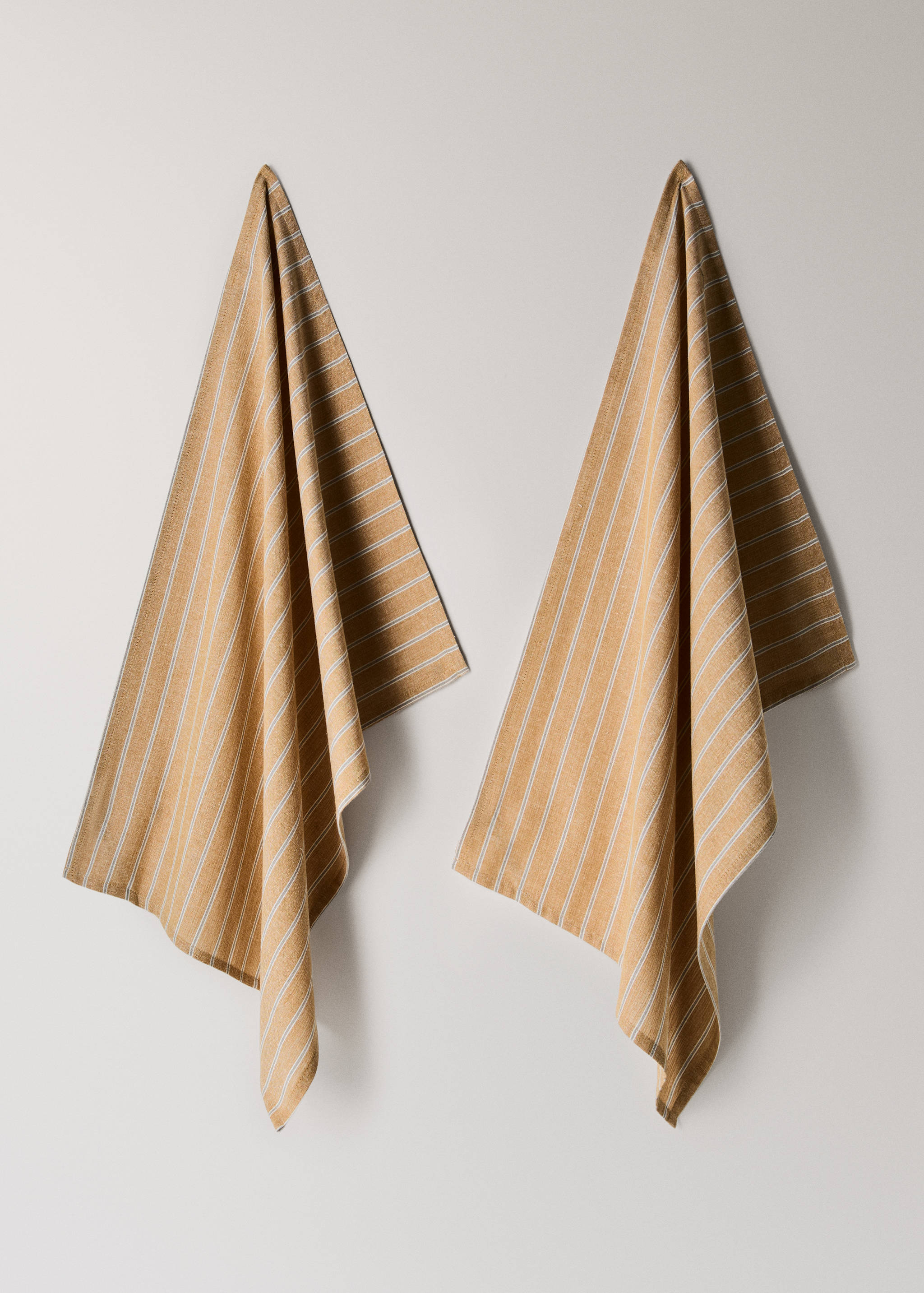 Printed striped cotton tea towels - Article without model
