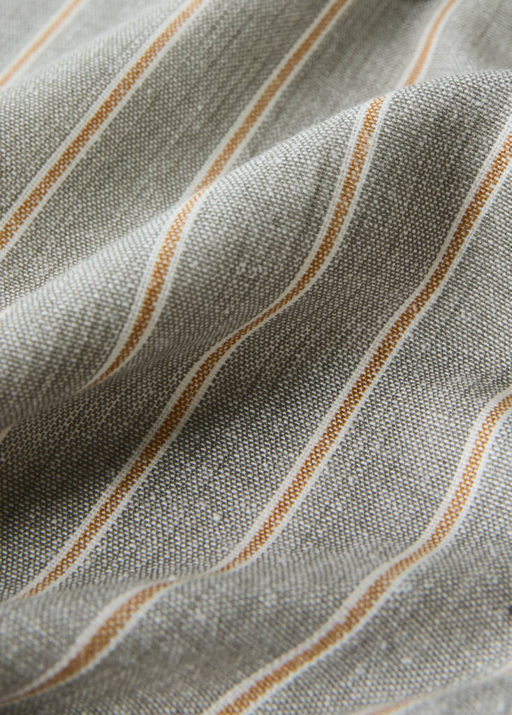 Printed striped cotton tea towels — Green