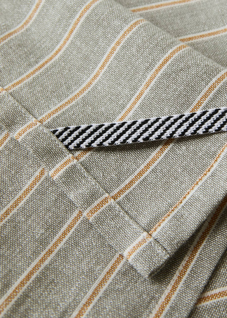 Printed striped cotton tea towels — Green