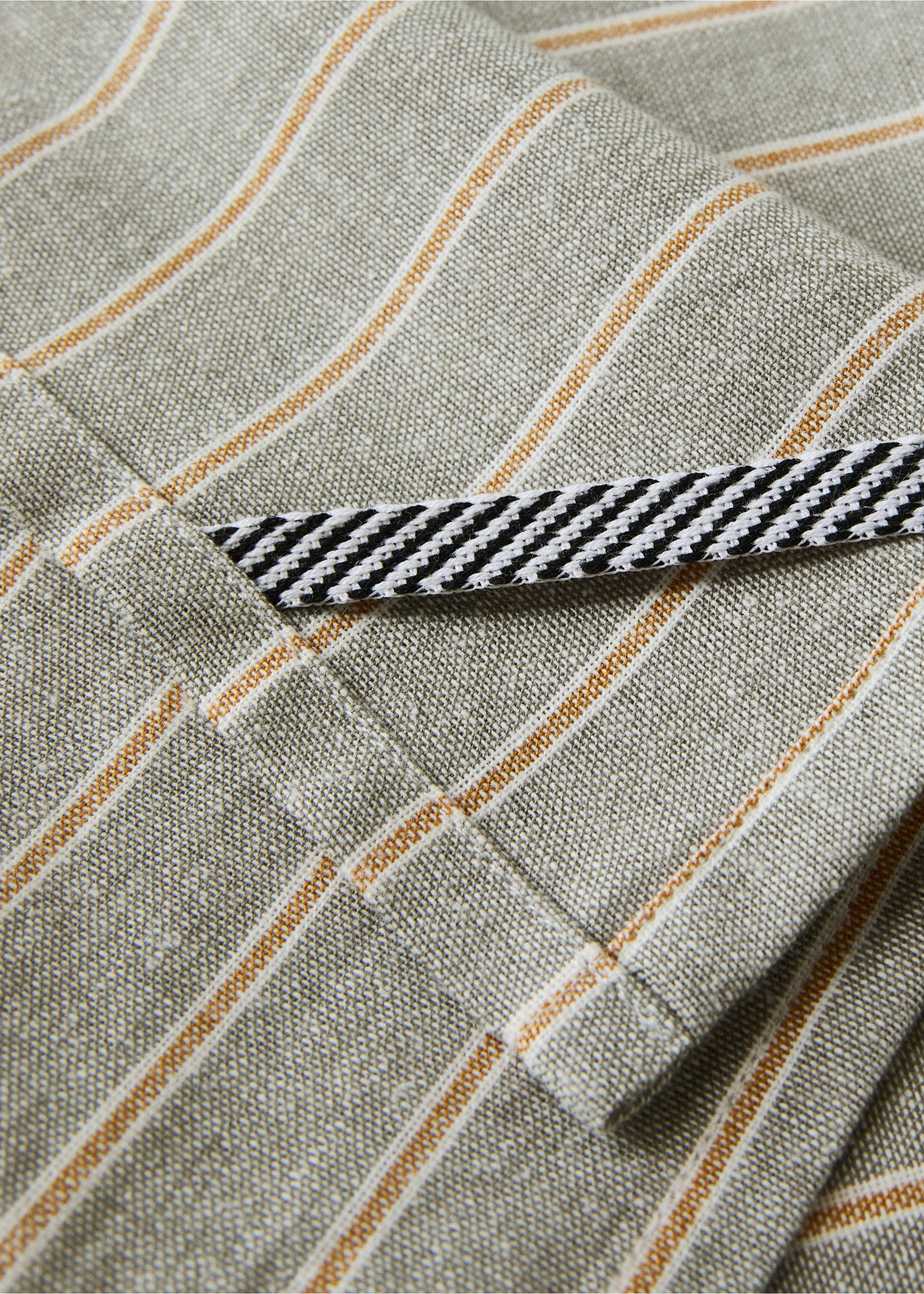 Printed striped cotton tea towels - Details of the article 3, Green. Ref: 37061473-00.