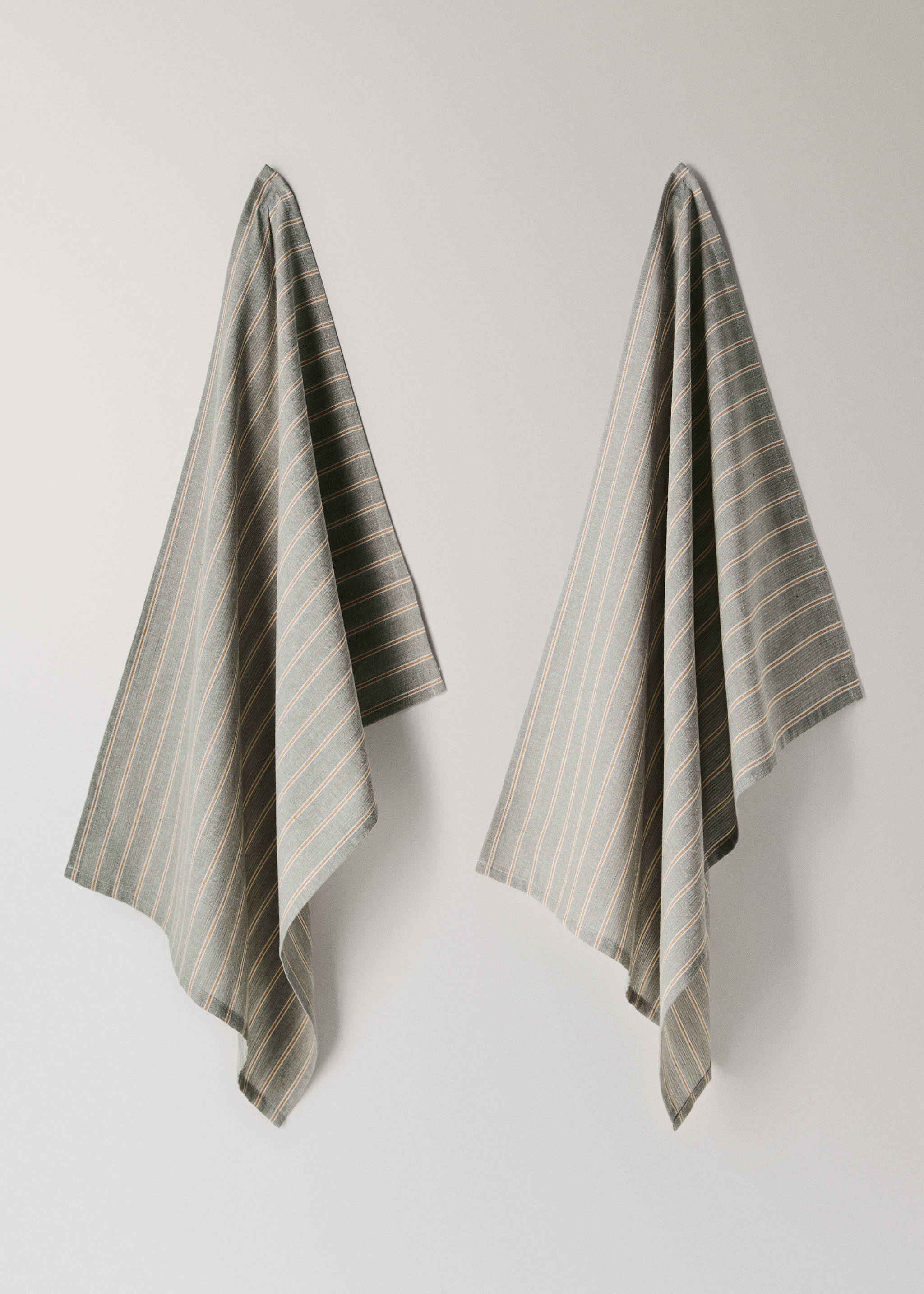 Printed striped cotton tea towels - Article without model