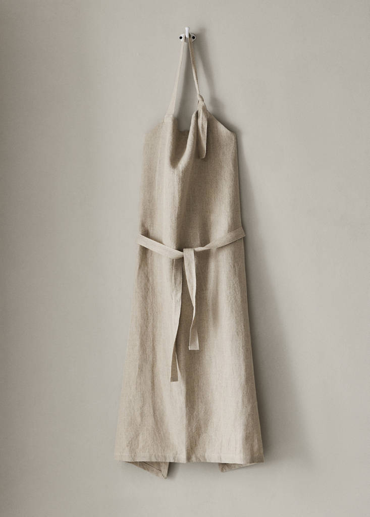 Washed linen apron — Light/Pastel Brown