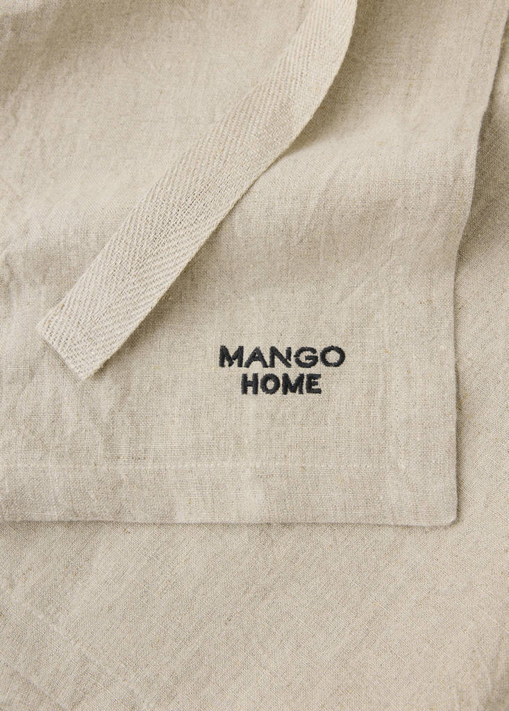Washed linen apron — Light/Pastel Brown