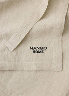 Washed linen apron — Light/Pastel Brown 3