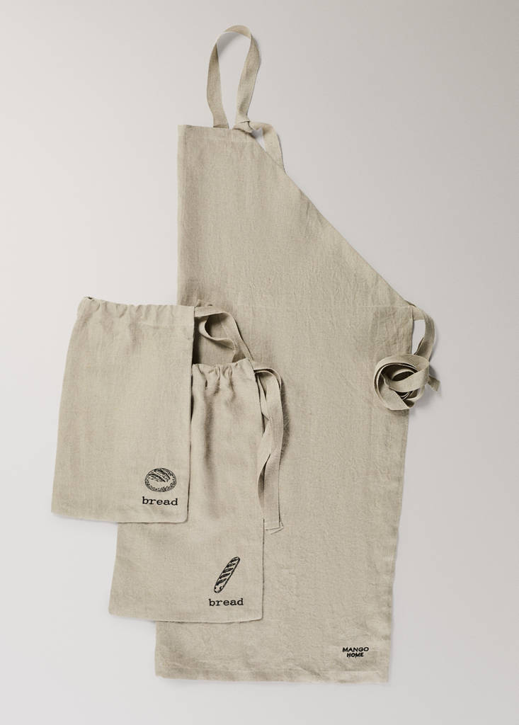 Washed linen apron — Light/Pastel Brown