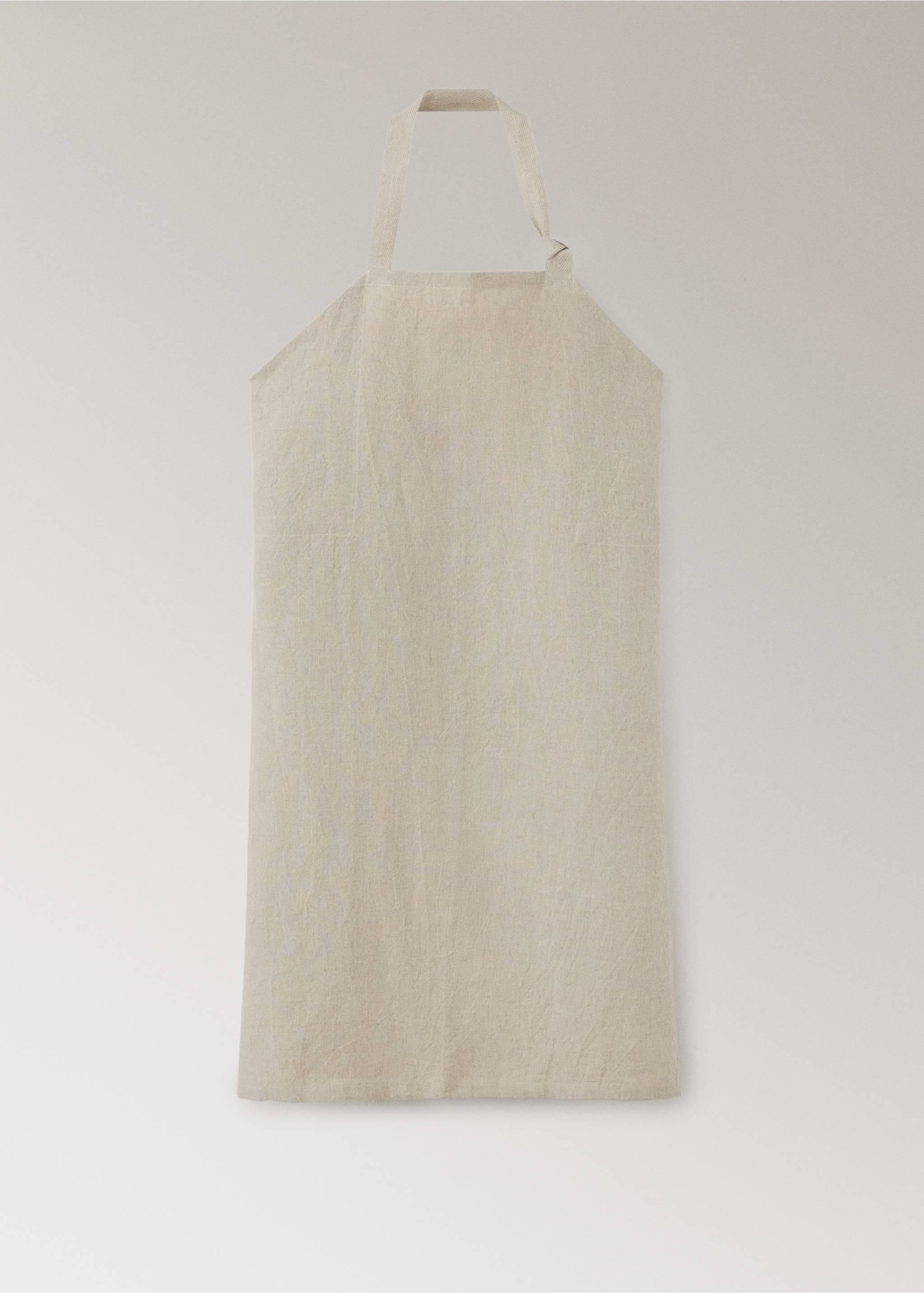 Washed linen apron - Artikel utan modell, Ljus/pastellbrun. Ref: 37061474-00.