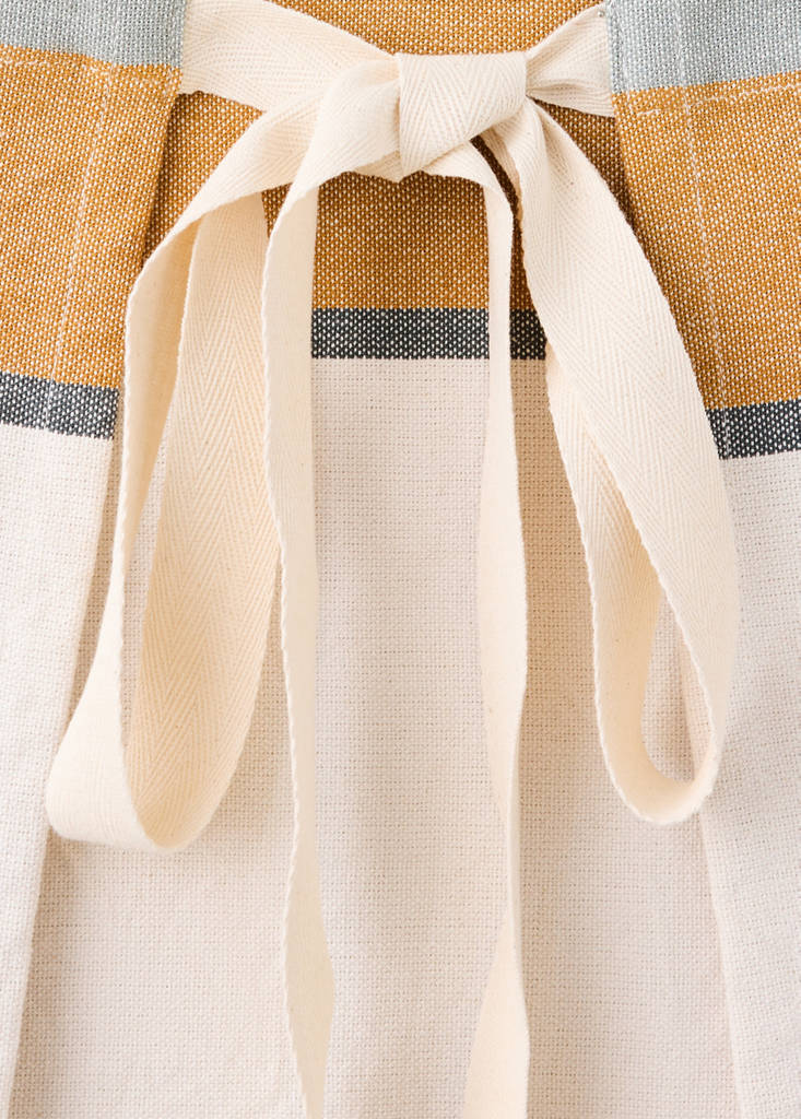 Striped cotton apron — Tobacco Brown