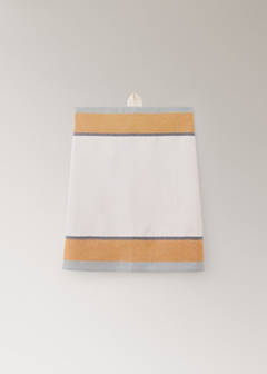 Striped cotton apron — Tobacco Brown 5