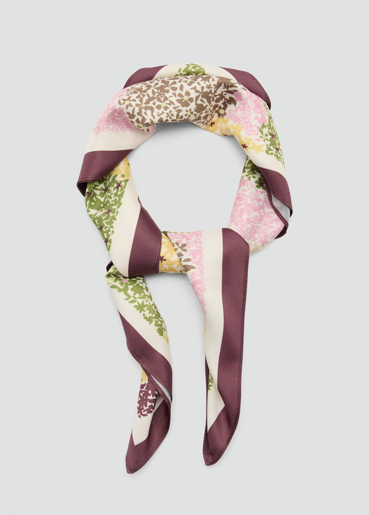 Floral print scarf — Maroon
