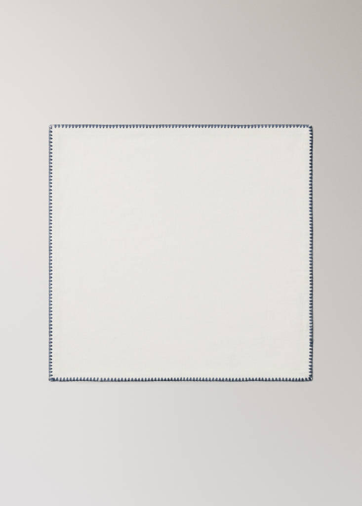 Linen cotton contrast napkins — Off White