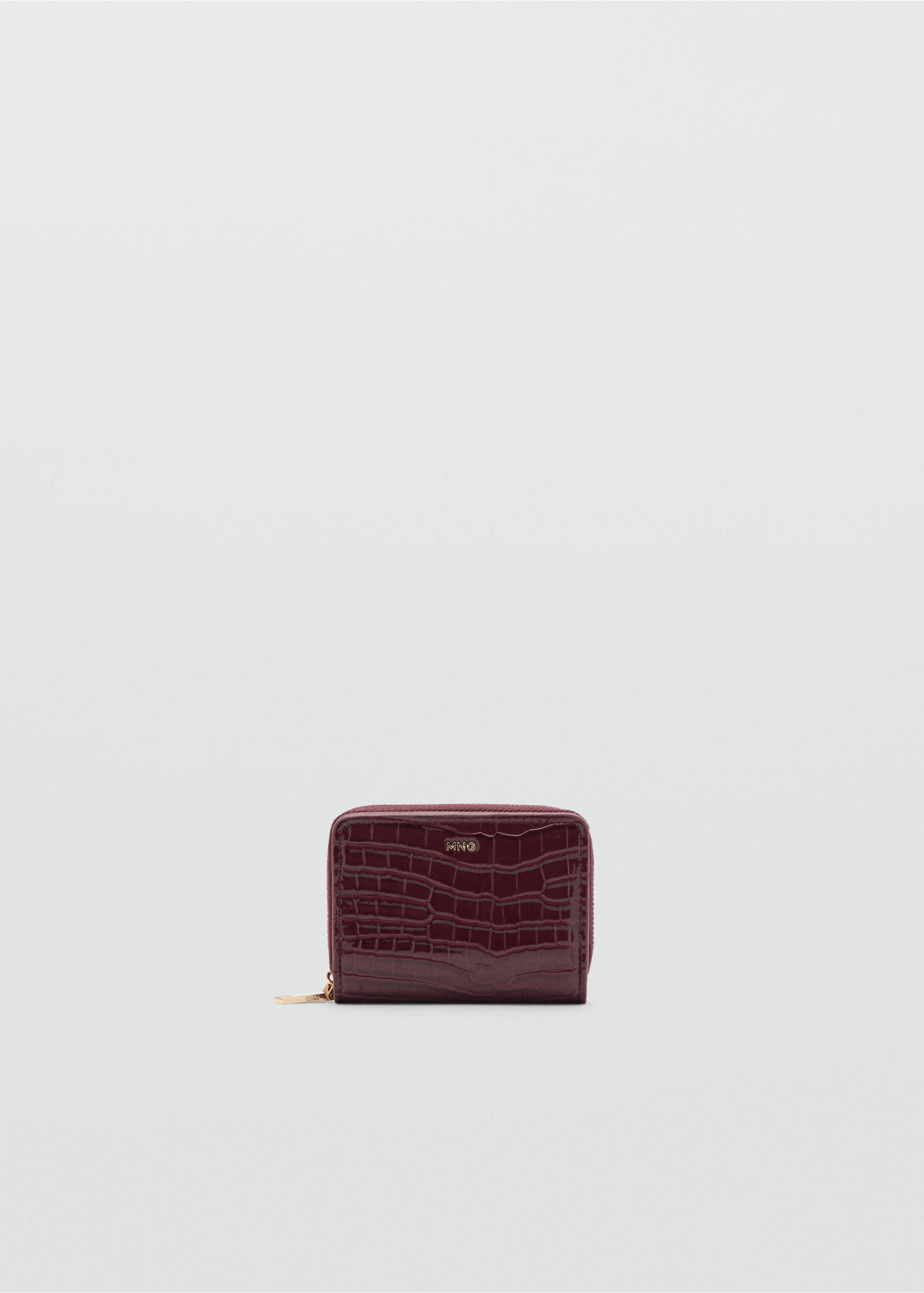 Medium glossy croc wallet - Article without model, Burgundy. Ref: 37061480-00.