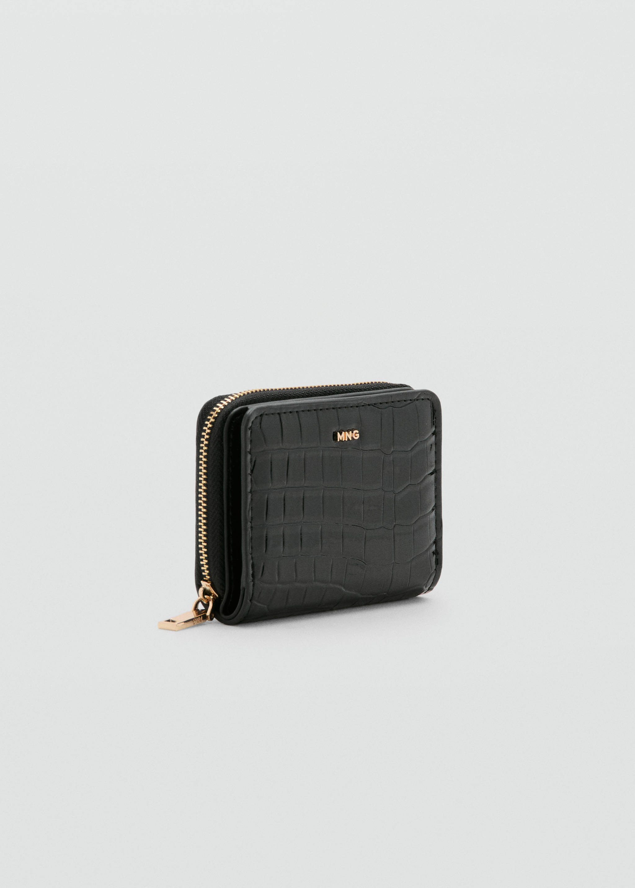 Medium glossy croc wallet - Medium plane