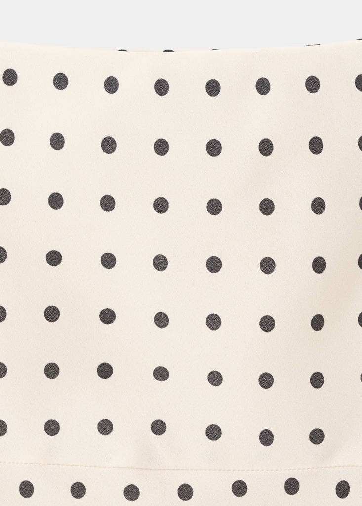 Polka dot skirt with asymmetric hem — Ecru