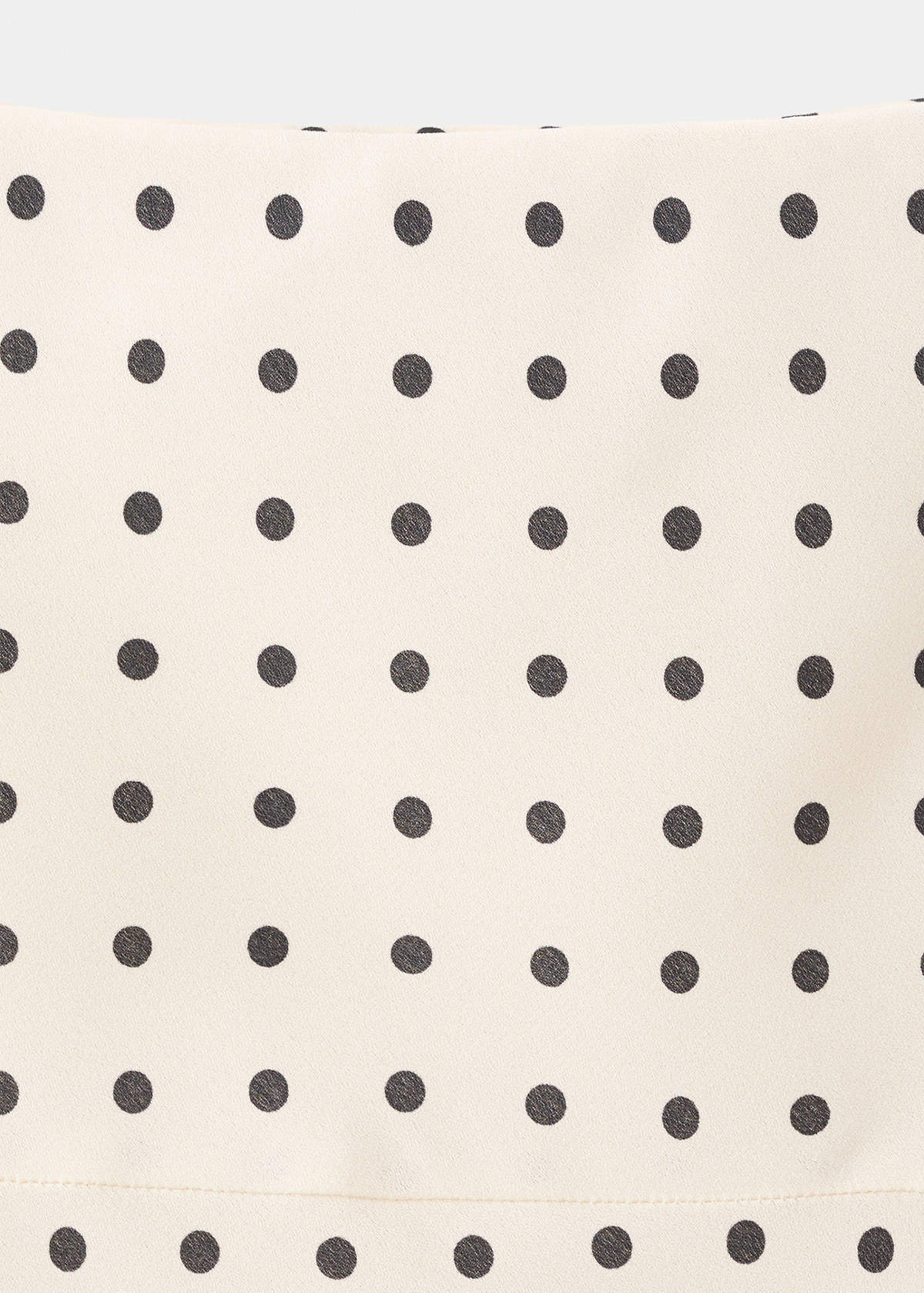 Polka dot skirt with asymmetric hem — Ecru