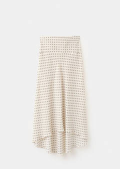 Polka dot skirt with asymmetric hem — Ecru 5