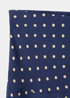 Polka dot skirt with asymmetric hem — Navy 6