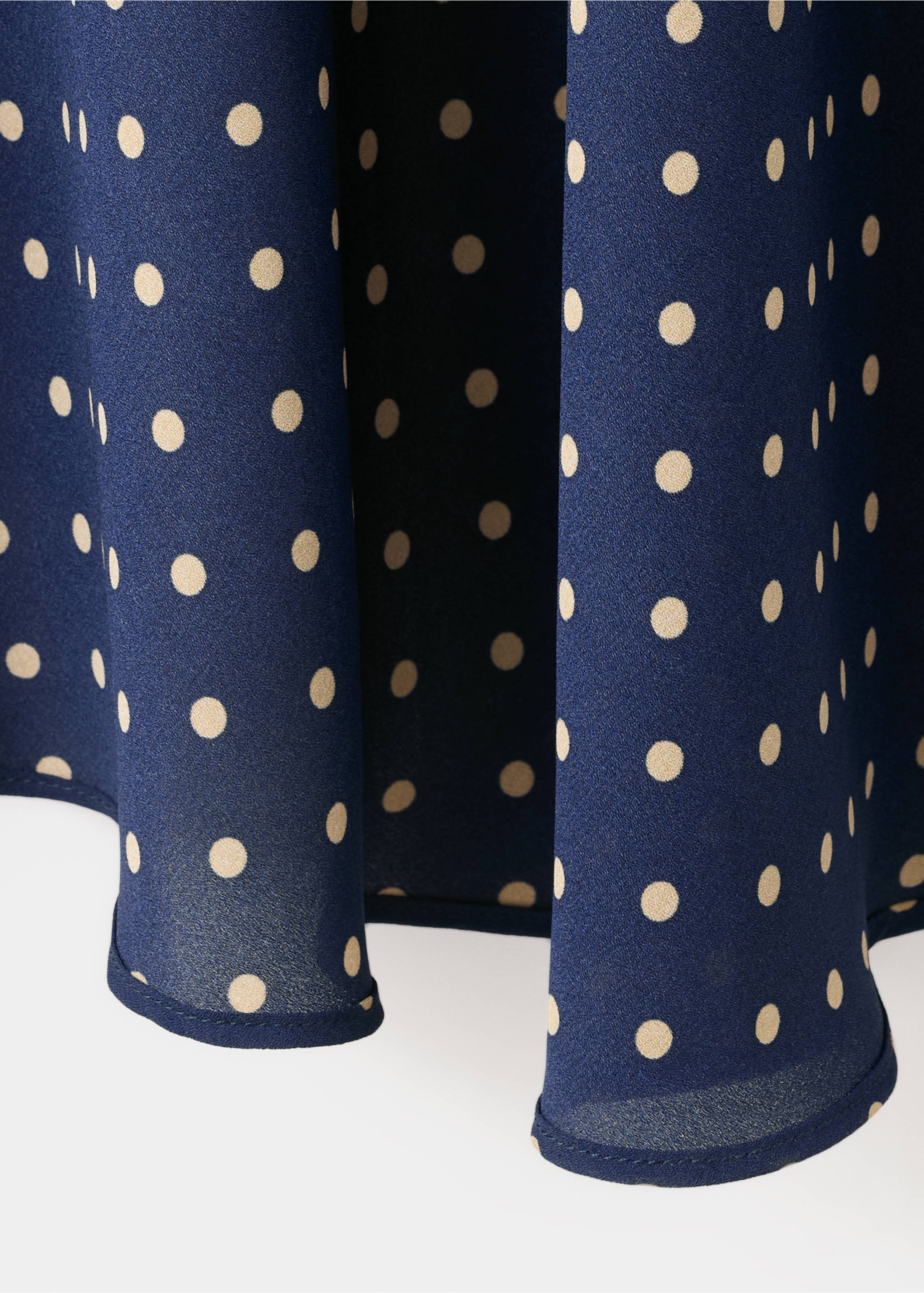 Long polka-dot skirt - Details of the article 0, Navy. Ref: 37061482-00.