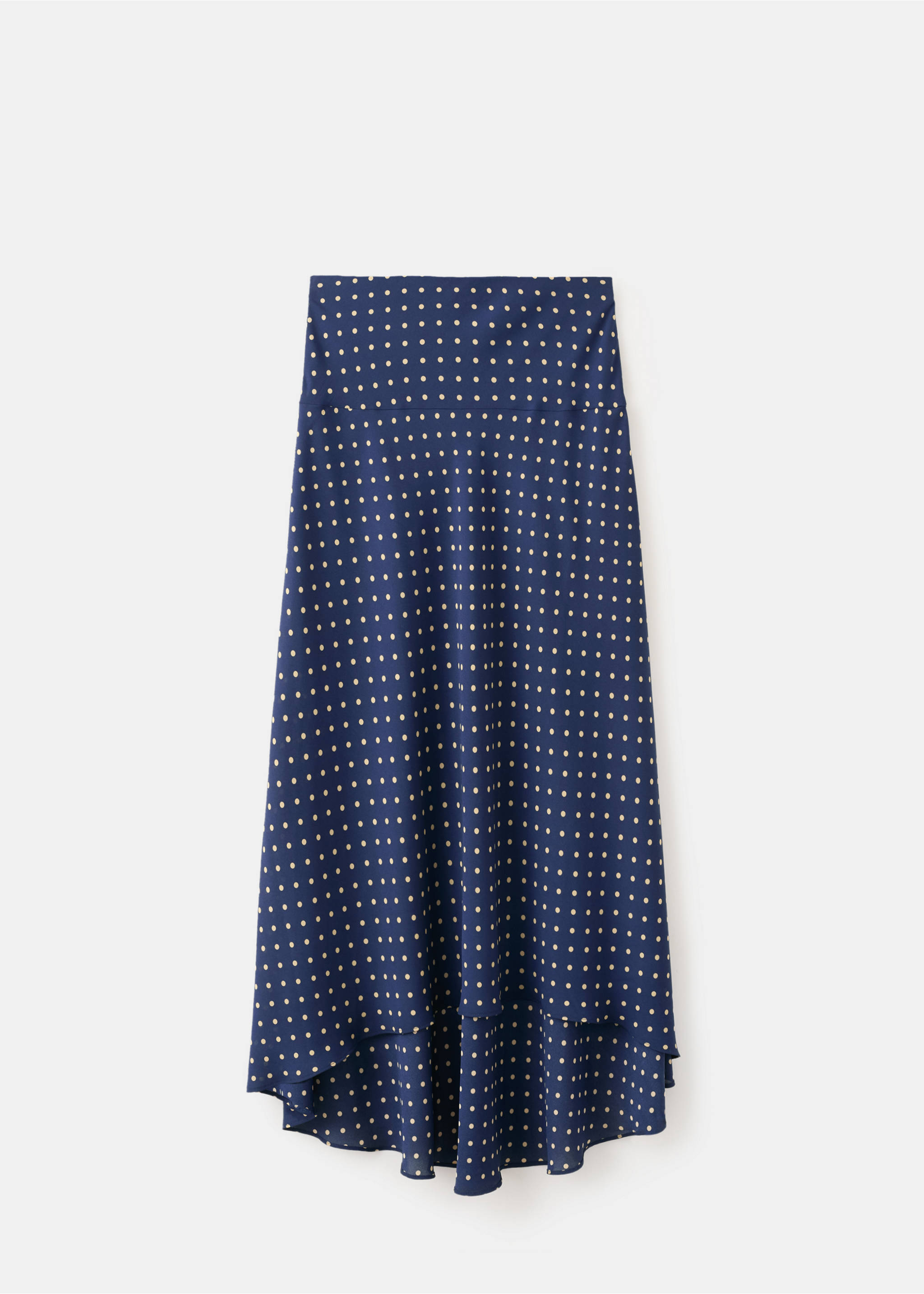 Long polka-dot skirt - Article without model, Navy. Ref: 37061482-00.