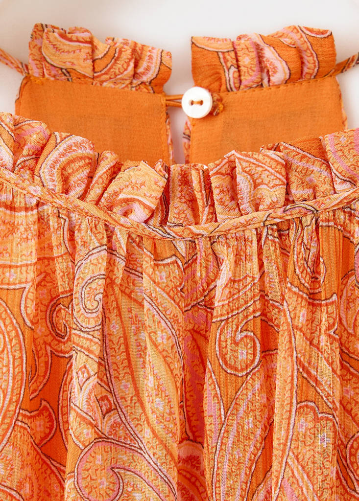 Halter paisley dress — Orange