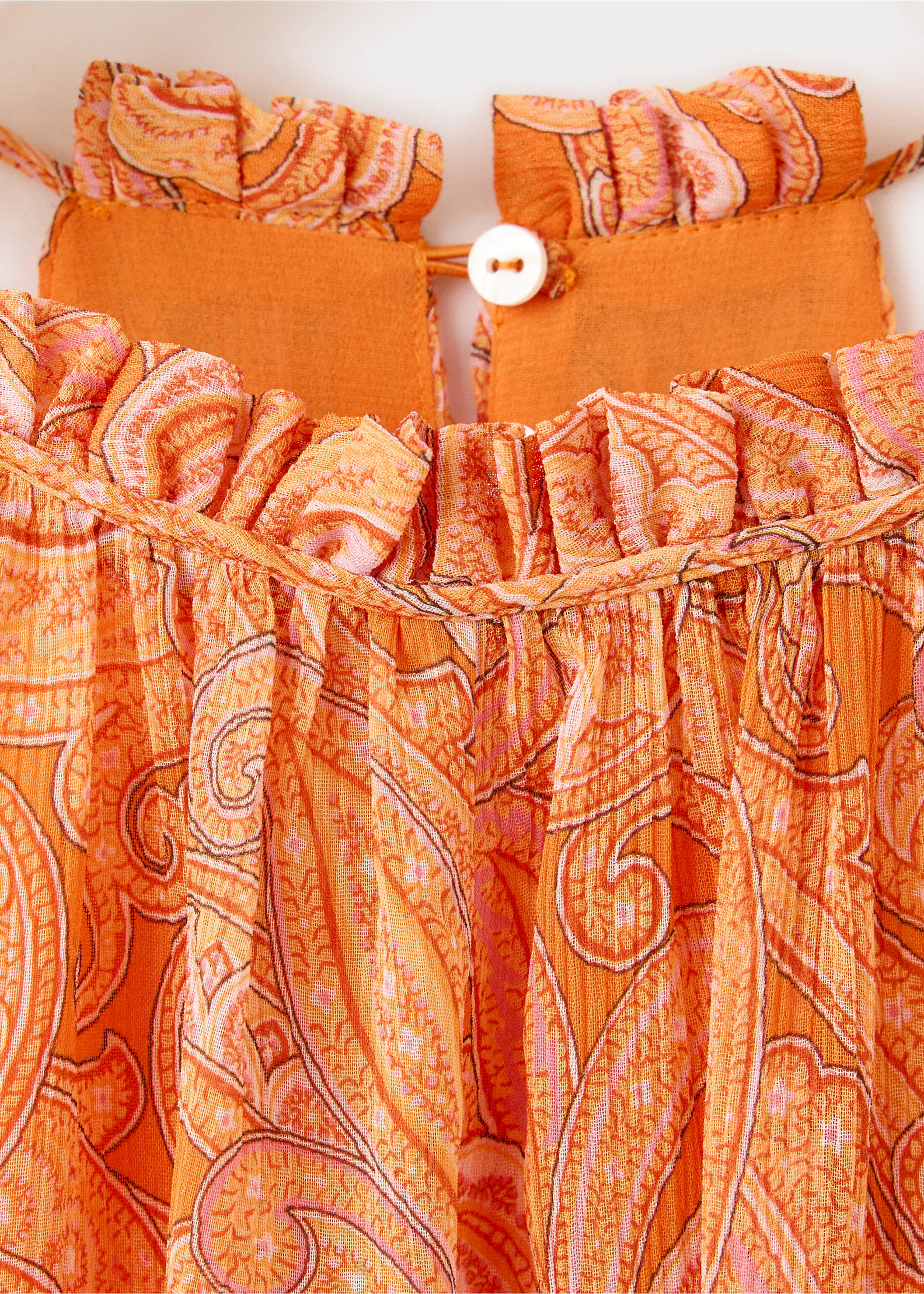 Halter paisley dress - Details of the article 8, Orange. Ref: 37061483-00.