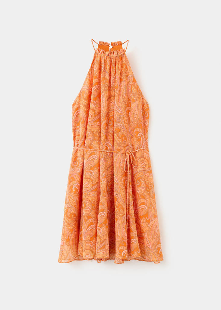 Halter paisley dress — Orange