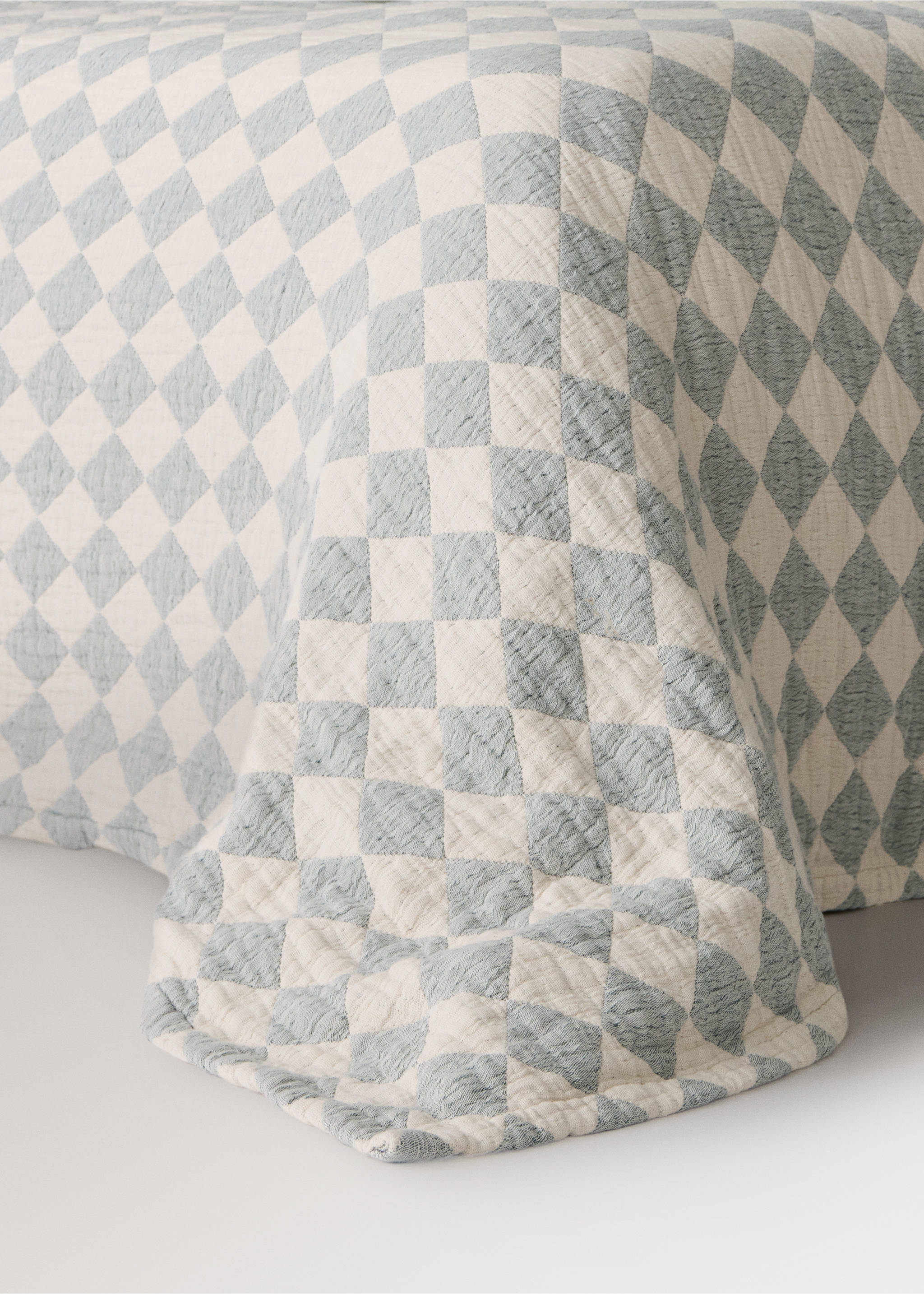 Children's 100% cotton jacquard bedspread for 90/105 cm bed - Details of the article 8, Prussian Blue. Ref: 37061486-00.