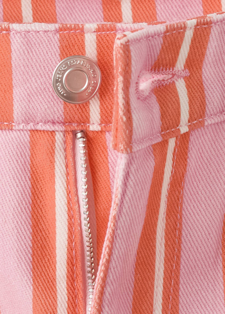 Straight-fit striped bermuda shorts — Orange