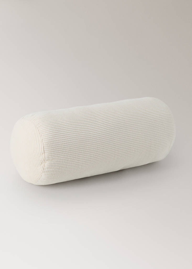 Ribbed knit cushion 15x40 cm — Off White