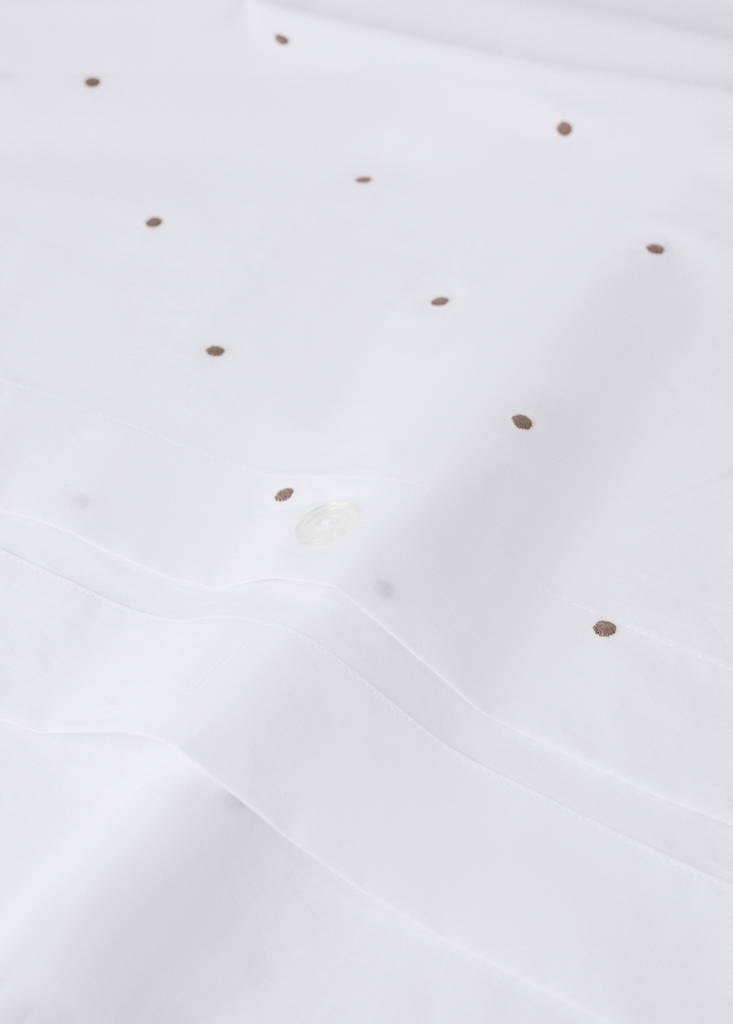 Percale cotton duvet cover with plumeti for 90 cm bed — Medium Brown