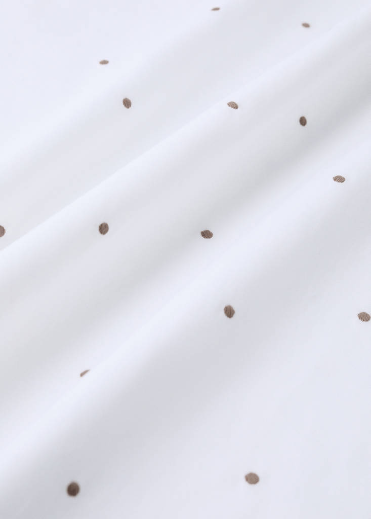 Percale cotton duvet cover with plumeti for 90 cm bed — Medium Brown