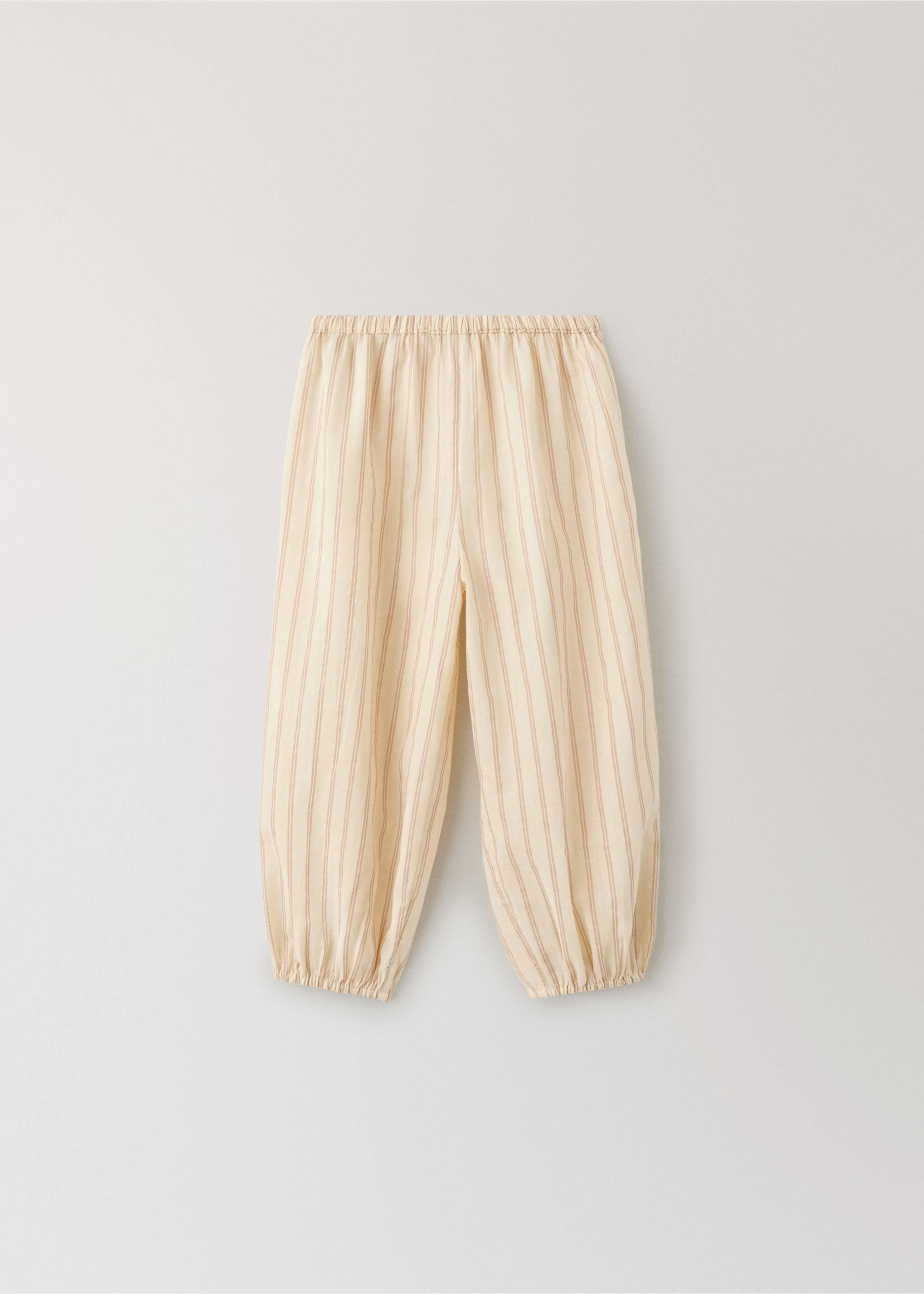 Children’s striped 100% cotton pyjama trousers - Article without model, Nude. Ref: 37061499-00.