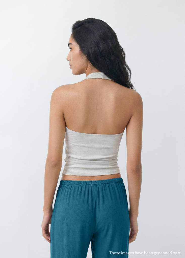 Metallic halter top — Silver