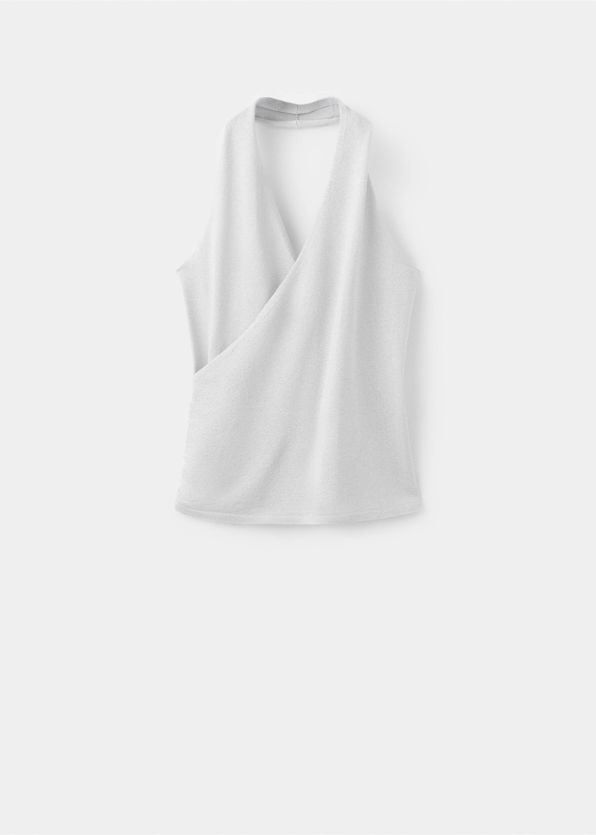 Top halter métallisé - Article sans modèle, Argent. Ref: 37061507-00.