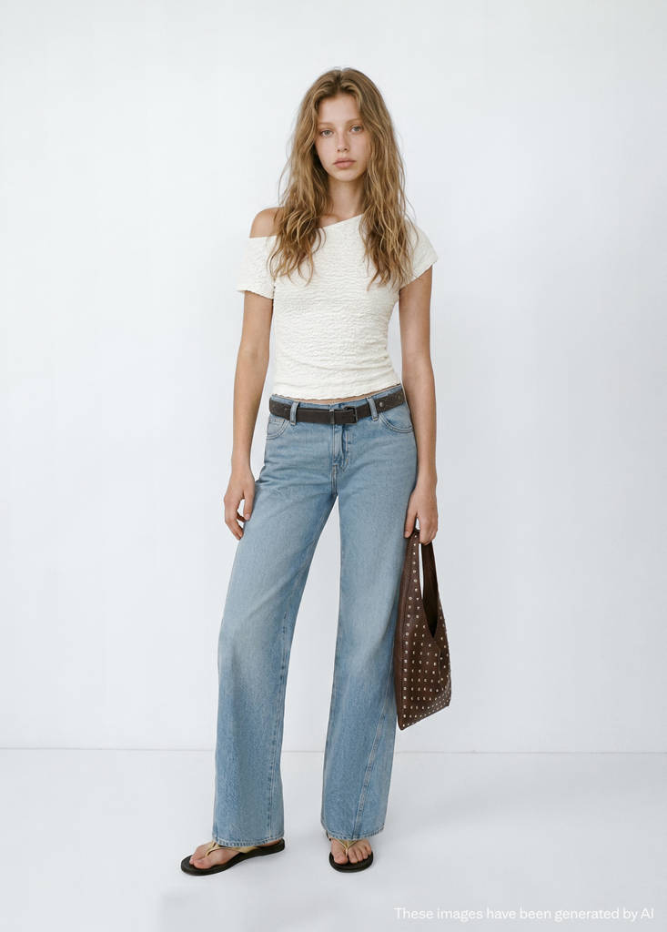 Fitted textured top — Off White