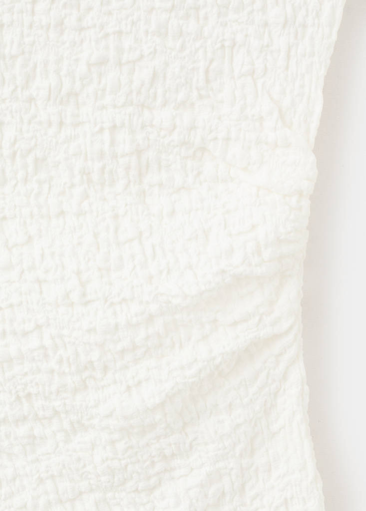Fitted textured top — Off White