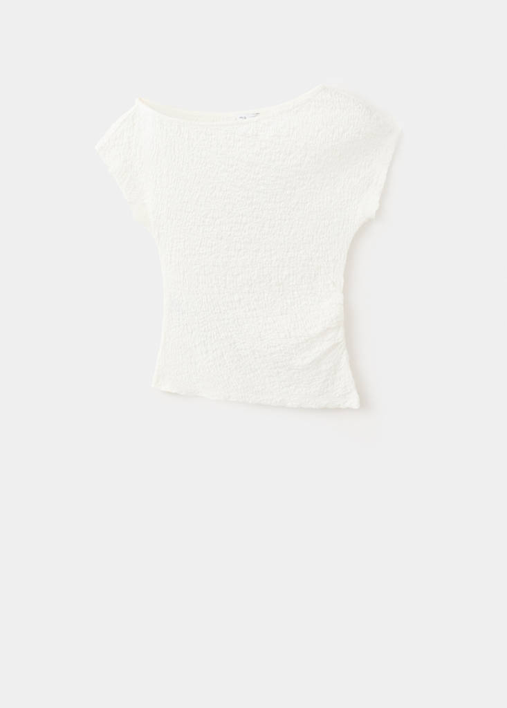 Fitted textured top — Off White